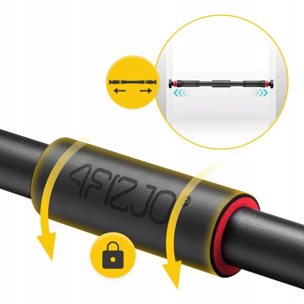 Професійний розсувний турнік 4FIZJO для дверного прорізу 66-100 см Black/Red (P-5907739310385)
