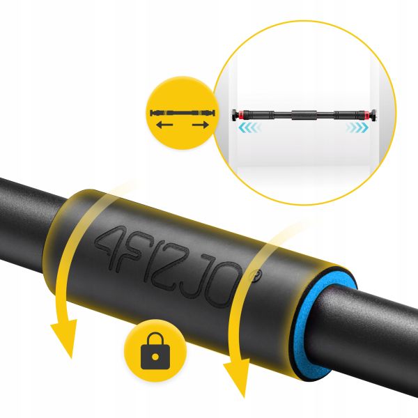 Професійний розсувний турнік 4FIZJO для дверного прорізу 66-100 см Black/Blue (P-5907739314758)