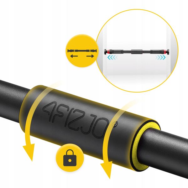 Професійний розсувний турнік 4FIZJO для дверного прорізу 66-100 см Black/Yellow (P-5907739314765)