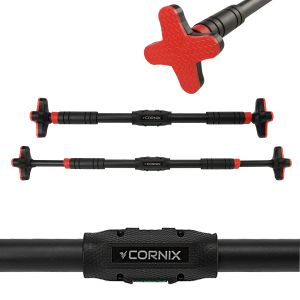 Домашній розсувний турнік в двері CORNIX Pro+ 70-100 см XR-0286 Black/Red