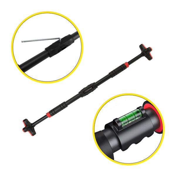 Домашній розсувний турнік в двері CORNIX Pro+ 70-100 см XR-0286 Black/Red