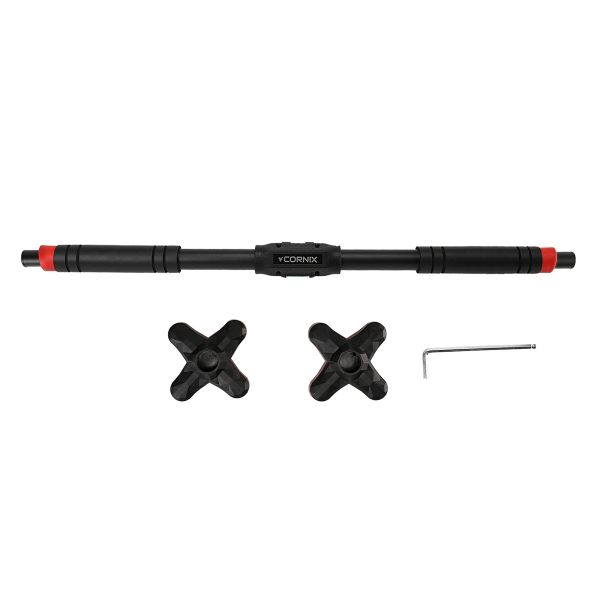 Домашній розсувний турнік в двері CORNIX Pro+ 90-130 см XR-0287 Black/Red