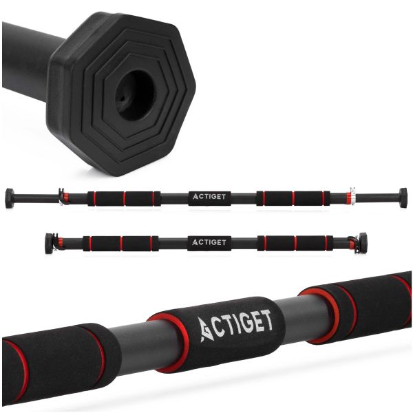 Турнік у дверний проріз ACTIGET розсувний для дому 82-130 см ACT0166 Black/Red