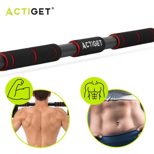 Турнік у дверний проріз ACTIGET розсувний для дому 82-130 см ACT0166 Black/Red