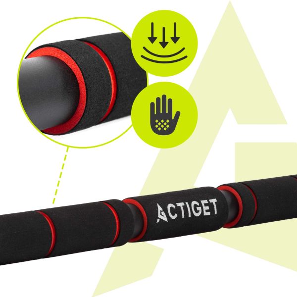 Турнік у дверний проріз ACTIGET розсувний для дому 62-100 см ACT0167 Black/Red