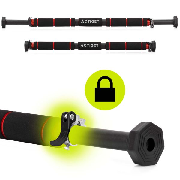 Турнік у дверний проріз ACTIGET розсувний для дому 62-100 см ACT0167 Black/Red