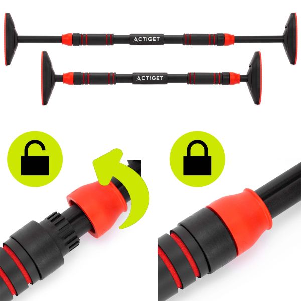 Турнік у дверний проріз ACTIGET розсувний для дому 72-105 см ACT0168 Black/Red
