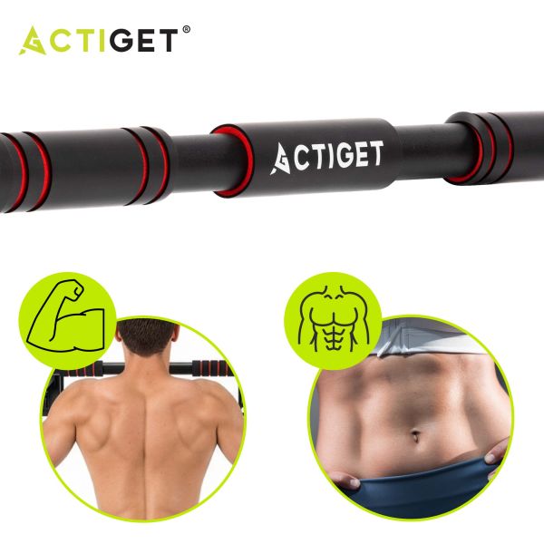 Турнік у дверний проріз ACTIGET розсувний для дому 72-105 см ACT0168 Black/Red